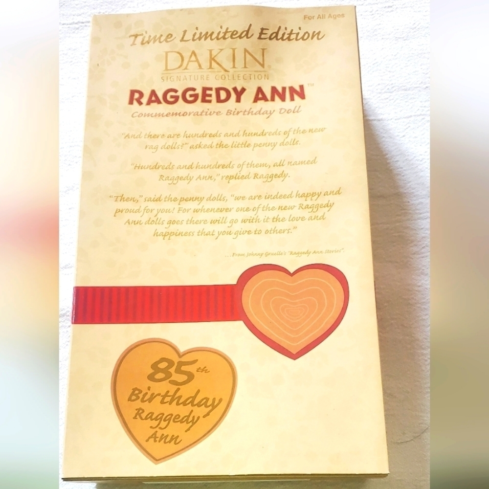 Vintage Dakin 85th Commemorative Birthday Raggedy Ann NIB